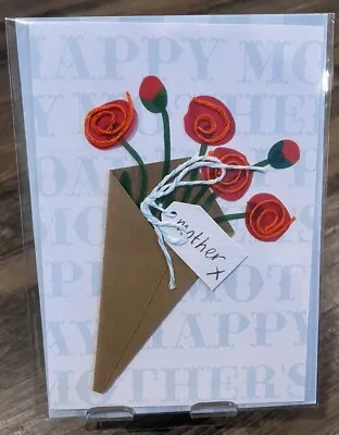 Mothers Day Card— 3d Bouquet Of Red Roses- New  • $4.99