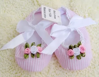 NEWborn Sweet Pink Gifted Princess Ballerina Cotton Shoes 0-6 Months STRIPY • $9.99