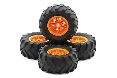 Genuine Lego® 4x Orange Wheels (56145) And Tractor Tyres (70695) - Free Postage • $24.95