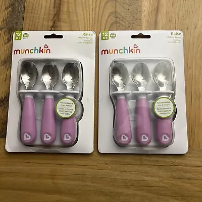 Munchkin Toddler Spoons 3 Pack Light Purple Raise New Bundle Of 2 • $18.99