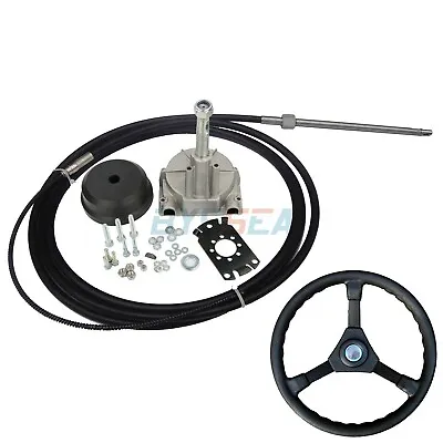 £155.99 • Buy 14FT 200HP Outboard Steering System Kit Boat Steering Helm With Wheel & Cable