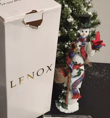 Lenox 12  Winter FRIEND Snowman Pencil Christmas Figurine 1999 Box Excellent • $23.80