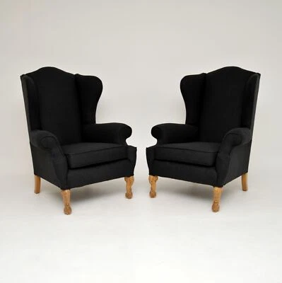 £2950 • Buy Pair Of Antique Wing Back Armchairs By Hille