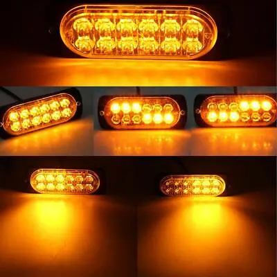 8x 12-LED Amber Warning Emergency Hazard Beacon Dash Strobe Light Bar Foglights • $27.49