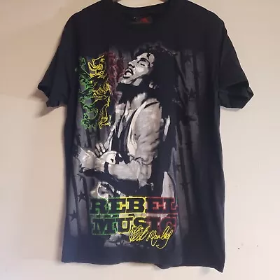 2008 Zion Rootswear Bob Marley “Rebel Music” Men’s T-shirt Sz Large • $15