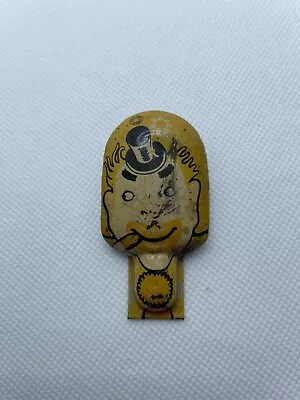 RARE Vintage T. COHN Lithograph Tin Clicker Noisemaker CLOWN W/ CIGAR • $14.85