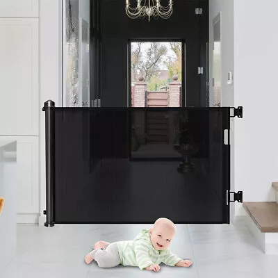 Retractable Baby Gate Mesh Safety Gate For Babies And Pets Extra Wide In/Outdoor • £31.99