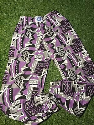 Vintage 80s International Baggyz Mc Hammer Parachute Jogger Pants Purple L • $85