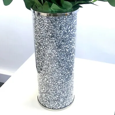 £19.99 • Buy Beautiful Mosaic Vase Diamond Silver Crystal Decorative Mirror Flower Luxury 