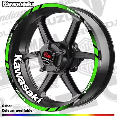 KAWASAKI Motorcycle Wheel Rim Stripe Stickers Full Set Compatible Ninja H2 Z SX • £16.99