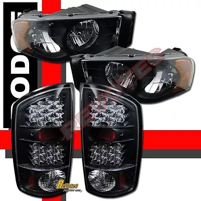 02 03 04 05 Dodge Ram 1500 2500 3500 Pickup Black Headlights + LED Tail Lights • $224.95
