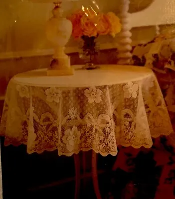 Martha Stewart Lilac Garden Lace 36” Round Table Overlay White Cottage New • $12