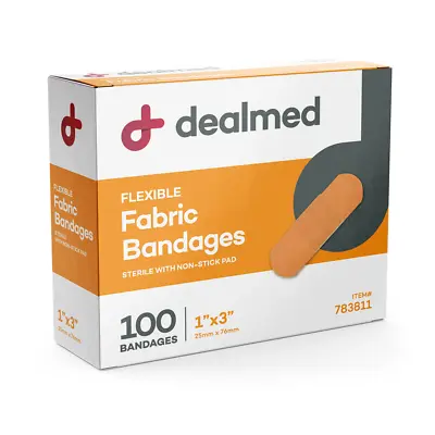 Dealmed 1  X 3  Flexible Fabric Adhesive Bandage Box Of 100 • $9.99