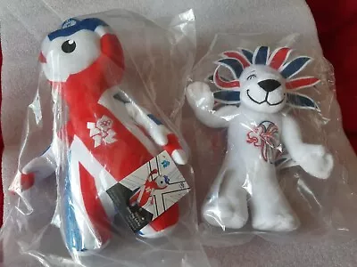 Joblot Of 2 London 2012 Plush 8  Pride Lion & 10  Union Jack Mandeville NEW  • £7.99