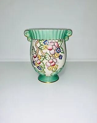 Crown Devon - Flower / Floral Handpainted 20cm Handled Vase / Urn • $95