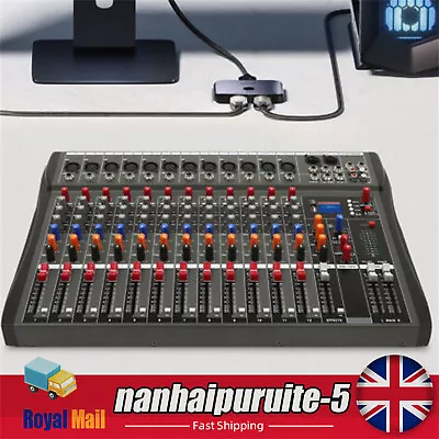 12Channel USB Professional Audio Mixer Sound Board Console Desk System Interface • £116.85