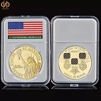 USA Lady Liberty Gold Coin In God We Trust Medal Of Honor Commemorative Coin • $9