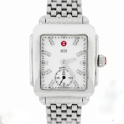 Michele Deco Diamond Watch With SS Locking Band  In Excellent Cond. • $595