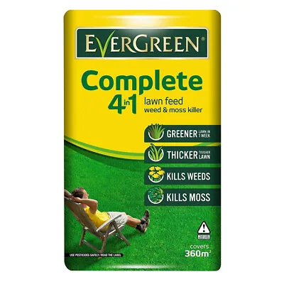 Evergreen Complete 4in1 Grass Lawn Care Food Feed Fertiliser Weed Killer- 12.6kg • £30.49