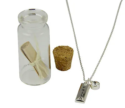 4030276 Message In A Bottle Faith Necklace And Gift Card Friend Encouragement • $12.99