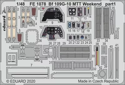 Eduard FE1078 1/48 Photo Etch Messerschmitt Bf-109G-10 MTT EDUARD ZOOM • £7.50