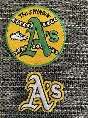 (2) Oakland A's Athletics  The Swingin  Vintage Embroidered Iron On Patch Lot • $8.99