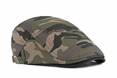 Unisex Camouflage Cotton Flat Cap In 3 Colours - 1 Size 3 Stud Adjustable 🚚💨 • £9.95