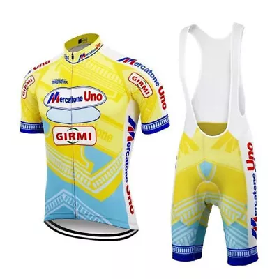 Retro Mercatone Uno Cycling Jersey Bib Shorts Cycling Short Sleeve Jersey Tops • $20.63