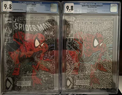 Spider-Man #1 CGC 9.8 McFarlane Silver & DiMasi Shattered Silver Edition 2 Books • $208