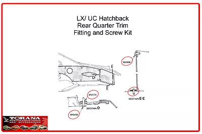$7 • Buy Torana LX/ UC Hatchback Rear Quarter Trim Fitting And Screw Kit
