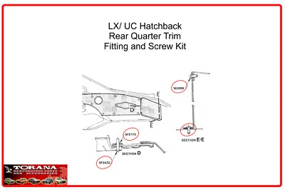$7 • Buy Torana LX/ UC Hatchback Rear Quarter Trim Fitting And Screw Kit