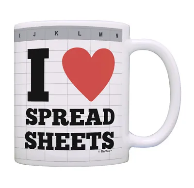 Accounting Gifts I Heart Spreadsheets Accountant Gifts For Coffee Mug Tea Cup • £16.14