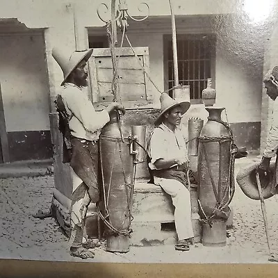 Antique Cabinet Card Of Mexican Water Bearers 7 X 4.5 Inch • $12