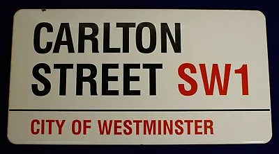 Carlton Street Sw1 Original City Of Westminster London Enamel Street Sign • £250