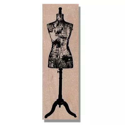 Collage Dress Form RUBBER STAMP Mannequin Sewing Stand Sew Fashion Media • $12.25