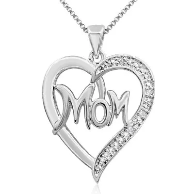 Diamond Mom Heart Necklace 18 Inches With Free Chain • $49.99