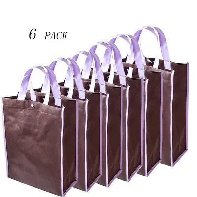 6-Pack Reusable Shopping Bag Recycled Eco Friendly Gift Tote Bags Gusset/10 X13  • $9.97