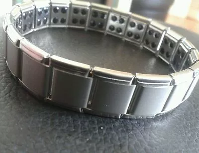 Mens Titanium Magnetic Bracelet Silver Bio Therapy Arthritis Health Pain Relief • £6.99