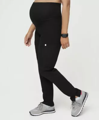 Figs Yola Maternity Black Skinny Fit Straight Scrub Pants Women Size XXS • $35