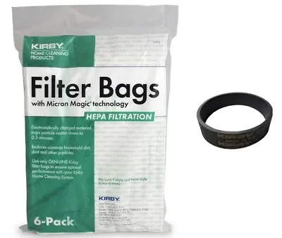 6 Kirby 204814 HEPA  Vacuum Bags + 1 Belt OEM Avalir Sentria Generation Ultimate • $18.95