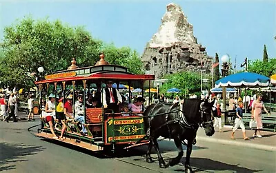 Postcard Horse Drawn Streetcar And The Matterhorn Disneyland Anaheim California  • $4.98