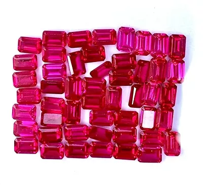 50 Pcs Natural Red Mogok Ruby Emerald 600 X 4.00 MM Certified Treated Gemstone  • $31.63