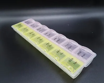 1XPill Box Organiser 7 Day Compartments Pill Box Daily Medicine Tablet Dispenser • £2.99