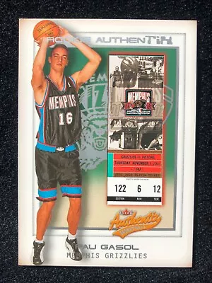 2001 Pau Gasol Grizzlies Lakers NBA SERIAL TICKET ROOKIE Basketball Card RC /100 • $79