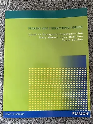 $19.77 • Buy Guide To Managerial Communication: Pearson New International Edition By Mary...