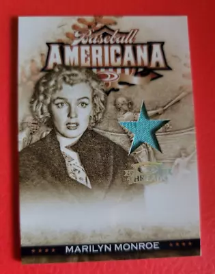 MARILYN MONROE WORN RELIC SWATCH CARD 2008 BASEBALL AMERICANA THREADS #d127/250 • $79.95