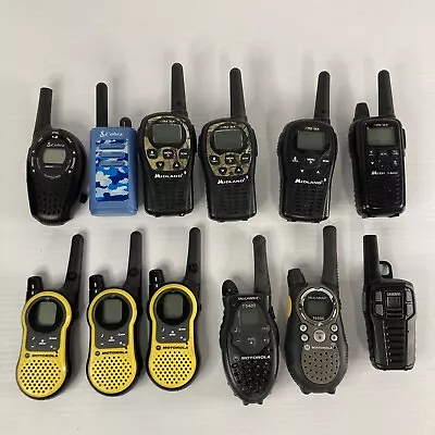 Lot Of 12 Walkie Talkies  2 Way Radio Motorola Midland Cobra UNTESTED FOR REPAIR • $34.99