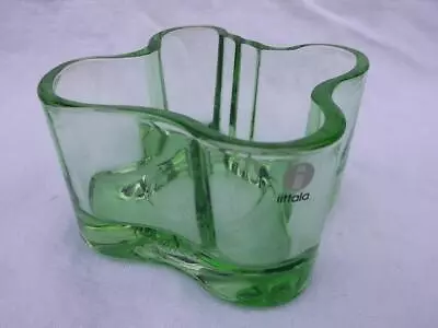 Finnish Iittala Alvar Aalto Green Glass Tealight Holder  Candleholder . M2643 • £16.99