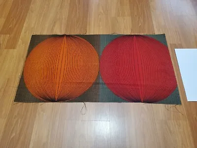 Awesome RARE Vintage Mid Century Retro 70s Double Red Org Sphere Grn Sml Fabric! • $23