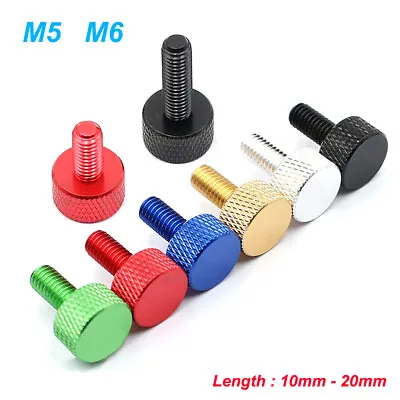 M5 M6 Thumb Screw Aluminum Knurled Head Hand Tighten Grip Knob Adjustment Screws • £52.50